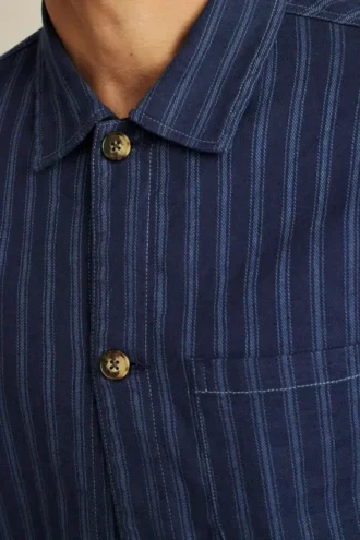 Overshirt aus Stretch-Leinen-Baumwolle
