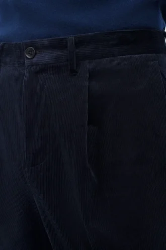 Plissierte Stretch-Cordhose