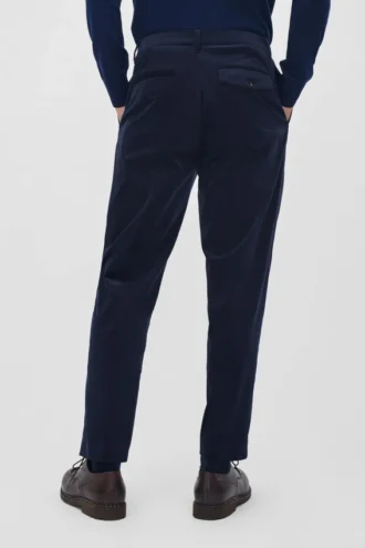 Plissierte Stretch-Cordhose