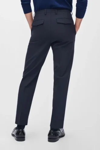 Plissierte Stretch-Wollhose