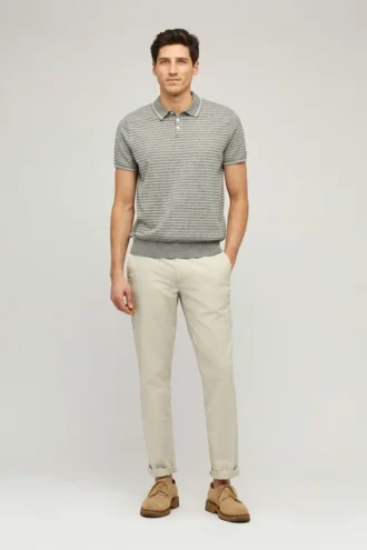Polo-Pullover aus Baumwoll-Leinen