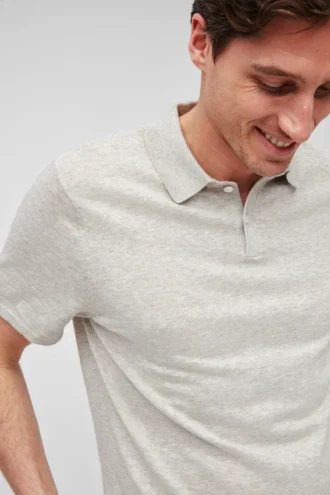 Polo-Pullover aus Baumwoll-Leinen