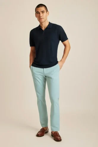 Polo-Pullover aus Leinenmischung