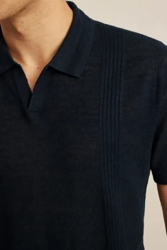 Polo-Pullover aus Leinenmischung