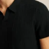 Polo-Pullover mit strukturierten Streifen Polo-Pullover mit strukturierten Streifen