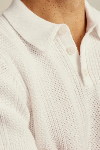 Polo-Pullover mit vertikalem Stich