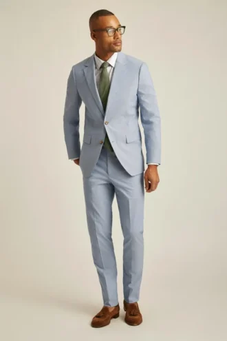 Portugiesisches Stretch-Chambray-Sakko