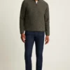 Pullover aus italienischer Wolle mit halbem Reißverschluss Pullover aus italienischer Wolle mit halbem Reißverschluss