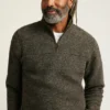 Pullover aus italienischer Wolle mit halbem Reißverschluss Pullover aus italienischer Wolle mit halbem Reißverschluss