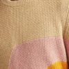 Pullover mit Rundhalsausschnitt und abstraktem Sonnenuntergangsmuster Pullover mit Rundhalsausschnitt und abstraktem Sonnenuntergangsmuster