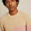 Pullover mit Rundhalsausschnitt und abstraktem Sonnenuntergangsmuster Pullover mit Rundhalsausschnitt und abstraktem Sonnenuntergangsmuster