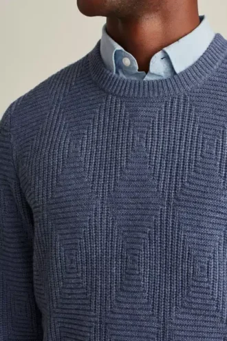 Pullover mit Rundhalsausschnitt und Rautenmuster