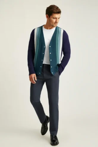 Retro-Strickjacke aus Baumwolle und Kaschmir
