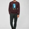 Roboter-Pullover mit Rundhalsausschnitt Roboter-Pullover mit Rundhalsausschnitt