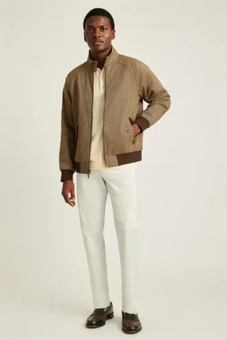 Robuste, schicke und stilvolle Bonobos Harrington-Jacke aus Leinen