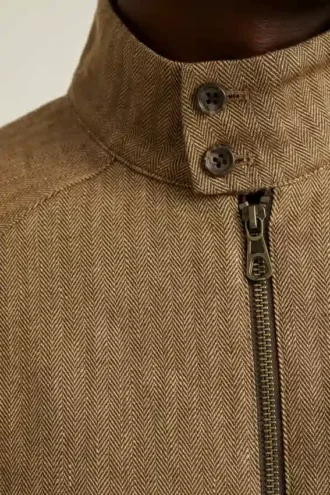 Robuste, schicke und stilvolle Bonobos Harrington-Jacke aus Leinen