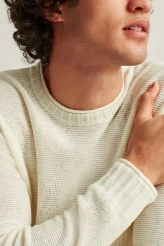 Rollkragenpullover aus Baumwoll-Leinen