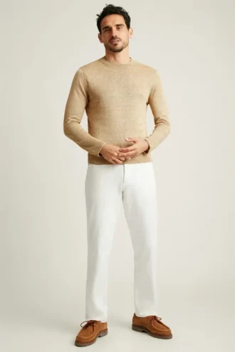 Rollkragenpullover aus italienischem Leinen