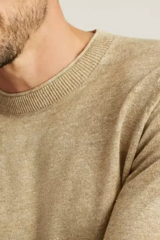 Rollkragenpullover aus italienischem Leinen