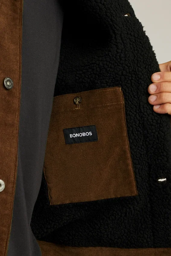 Sherpa-gefütterte Cordjacke Sherpa-gefütterte Cordjacke