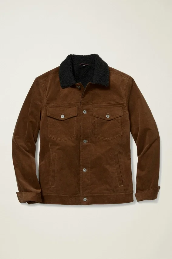 Sherpa-gefütterte Cordjacke Sherpa-gefütterte Cordjacke