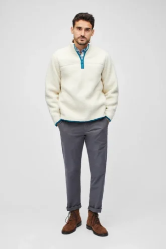 Sherpa-Jacke mit halbem Reißverschluss