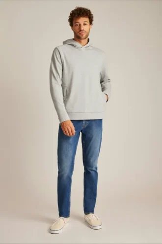 Stretch-French-Terry-Hoodie mit Druckknöpfen Stretch-French-Terry-Hoodie mit Druckknöpfen