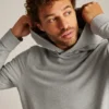 Stretch-French-Terry-Hoodie mit Druckknöpfen Stretch-French-Terry-Hoodie mit Druckknöpfen