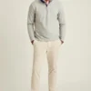 Stretch-French-Terry-Pullover mit halbem Reißverschluss Stretch-French-Terry-Pullover mit halbem Reißverschluss