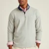 Stretch-French-Terry-Pullover mit halbem Reißverschluss Stretch-French-Terry-Pullover mit halbem Reißverschluss