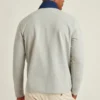 Stretch-French-Terry-Pullover mit halbem Reißverschluss Stretch-French-Terry-Pullover mit halbem Reißverschluss