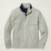 Stretch-French-Terry-Pullover mit halbem Reißverschluss Stretch-French-Terry-Pullover mit halbem Reißverschluss
