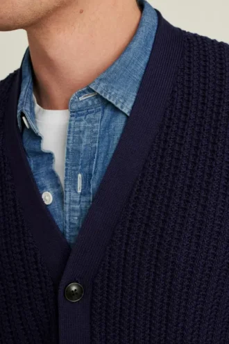 Strickjacke aus Baumwolle mit offenem Strickmuster