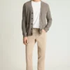 Strickjacke aus italienischem Leinen-Baumwollgemisch für Herren Strickjacke aus italienischem Leinen-Baumwollgemisch für Herren