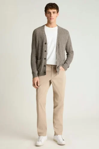 Strickjacke aus italienischem Leinen-Baumwollgemisch für Herren