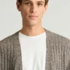 Strickjacke aus italienischem Leinen-Baumwollgemisch für Herren Strickjacke aus italienischem Leinen-Baumwollgemisch für Herren