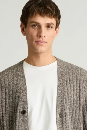 Strickjacke aus italienischem Leinen-Baumwollgemisch für Herren