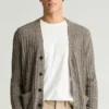 Strickjacke aus italienischem Leinen-Baumwollgemisch für Herren Strickjacke aus italienischem Leinen-Baumwollgemisch für Herren
