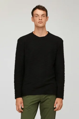 Strukturiertes Sweatshirt mit Rundhalsausschnitt