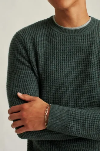 Waffelpullover aus Yak-Mischung