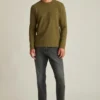 Waffelpullover mit Rundhalsausschnitt