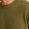 Waffelpullover mit Rundhalsausschnitt