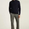 Waschbarer Baumwoll-Kaschmir-Pullover mit Viertelreißverschluss Waschbarer Baumwoll-Kaschmir-Pullover mit Viertelreißverschluss