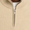 Waschbarer Baumwoll-Kaschmir-Pullover mit Viertelreißverschluss Waschbarer Baumwoll-Kaschmir-Pullover mit Viertelreißverschluss
