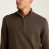 Waschbarer Baumwoll-Kaschmir-Pullover mit Viertelreißverschluss Waschbarer Baumwoll-Kaschmir-Pullover mit Viertelreißverschluss