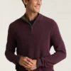 Waschbarer Baumwoll-Kaschmir-Pullover mit Viertelreißverschluss Waschbarer Baumwoll-Kaschmir-Pullover mit Viertelreißverschluss