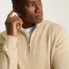 Waschbarer Baumwoll-Kaschmir-Pullover mit Viertelreißverschluss Waschbarer Baumwoll-Kaschmir-Pullover mit Viertelreißverschluss