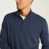 Waschbarer Baumwoll-Kaschmir-Pullover mit Viertelreißverschluss Waschbarer Baumwoll-Kaschmir-Pullover mit Viertelreißverschluss