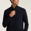 Waschbarer Baumwoll-Kaschmir-Pullover mit Viertelreißverschluss Waschbarer Baumwoll-Kaschmir-Pullover mit Viertelreißverschluss