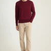 Waschbarer Merino-Pullover mit Rundhalsausschnitt Waschbarer Merino-Pullover mit Rundhalsausschnitt